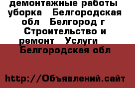 демонтажные работы, уборка - Белгородская обл., Белгород г. Строительство и ремонт » Услуги   . Белгородская обл.